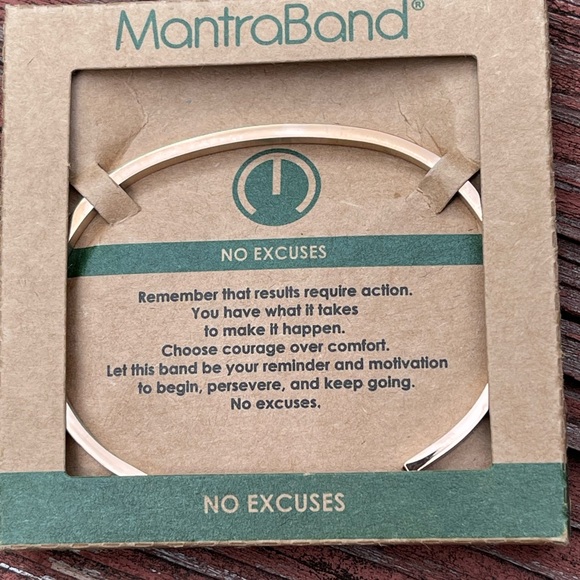 Authentic 18k Rose Gold Plated Mantraband Bracelet “NO EXCUSES” - Picture 3 of 5